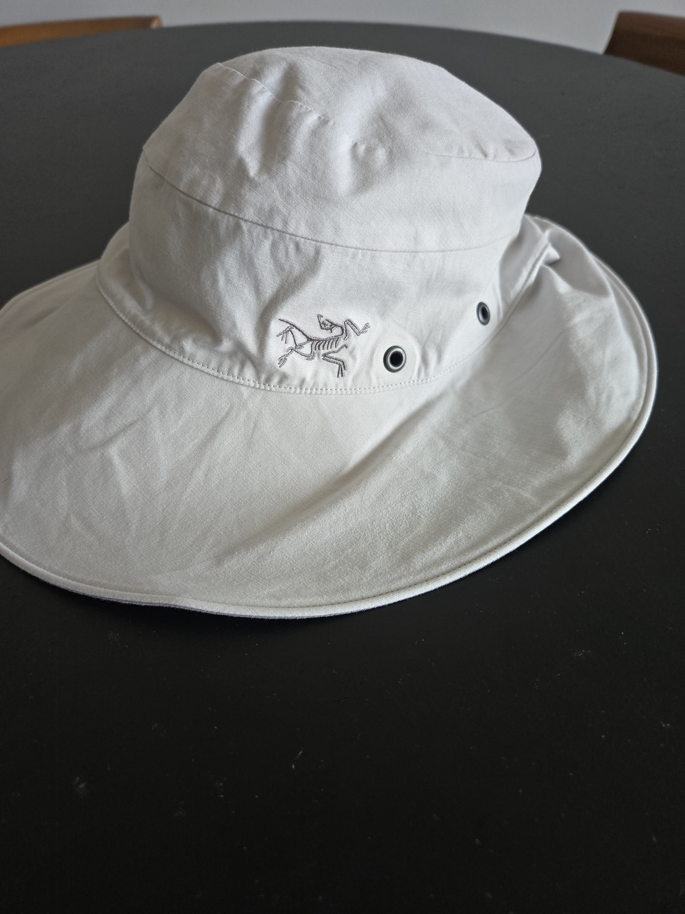 ​Arc'teryx Vintage Cotton Bucket Sun Hat Wide Brim Grey Beige EUC - Picture 4 of 12